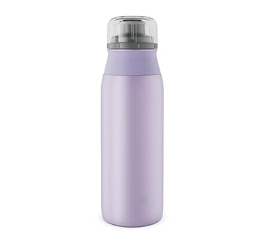 alfi ELEMENT BOTTLE 600ml, blue pastel matte, lightweight stainless steel drinking bottle, absolutely leak-proof with screw cap, for carbonated drinks, small, dishwasher-safe, BPA-free on sale